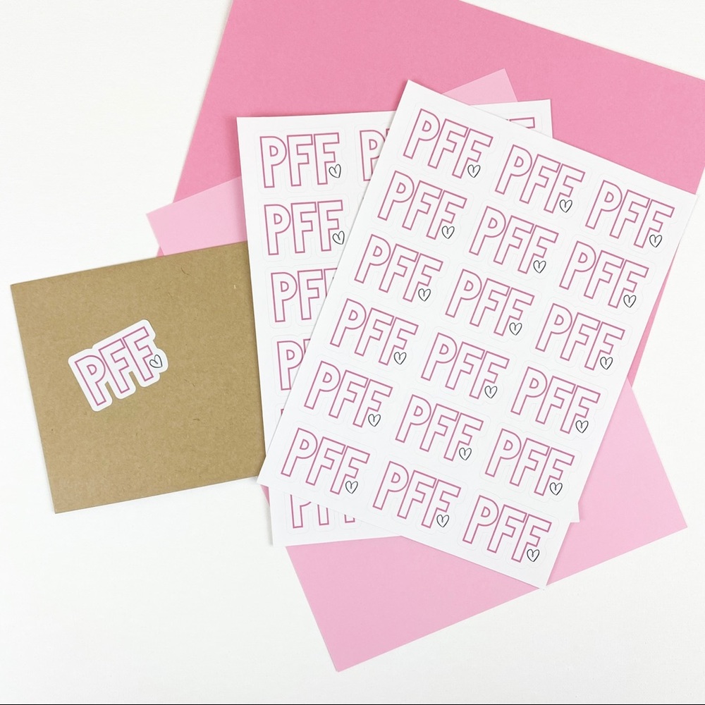Posh Friends Forever Sticker Packaging Stickers 2 Sheets of 18 Stickers Pink
